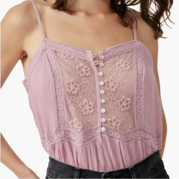 Free People Intimates Still One Lace Trim Cotton Body Suit La Flyer NEW NWT - Picture 10 of 10